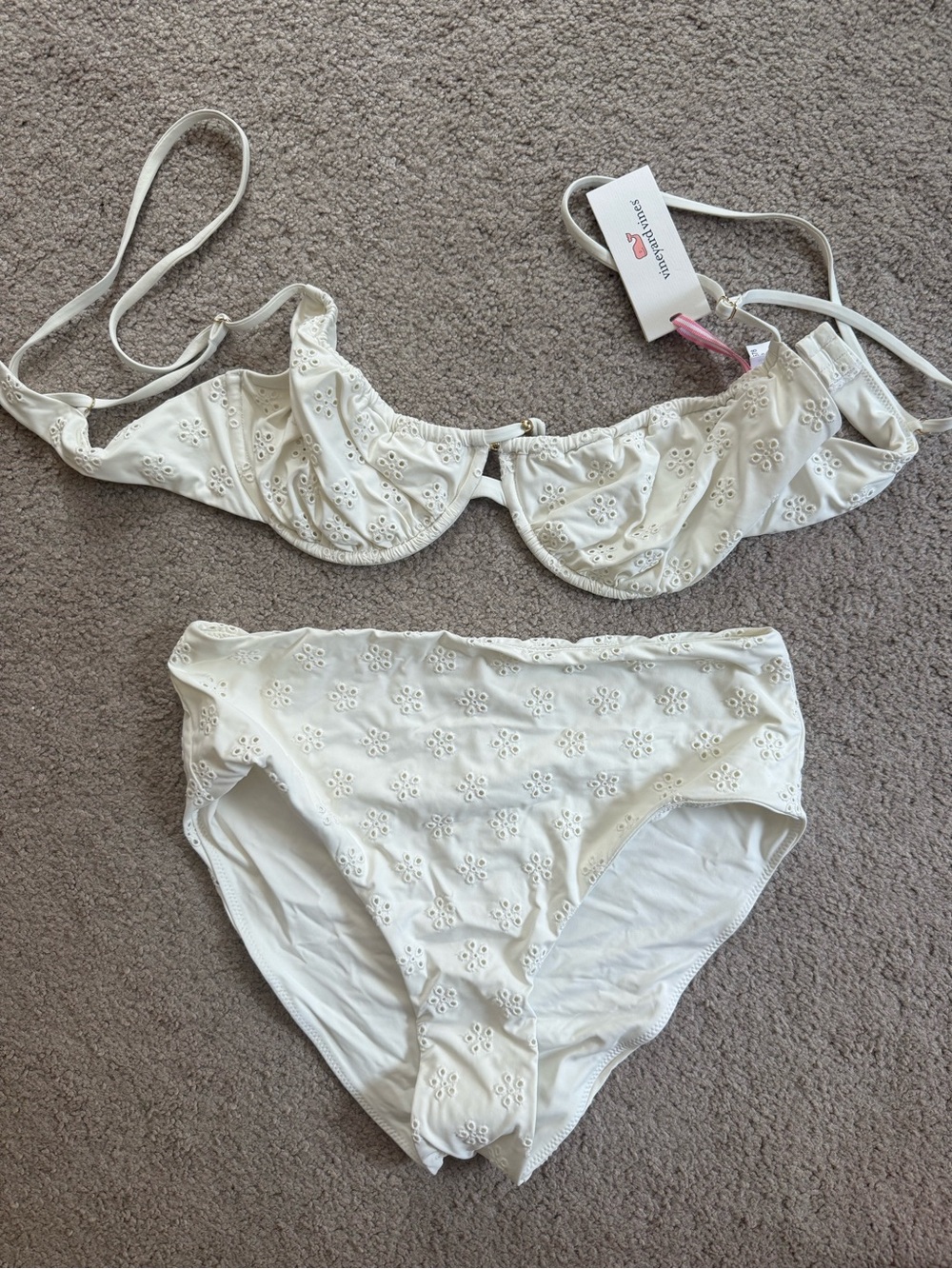 Vineyard Vines White Eyelet Underwire Bikini Set